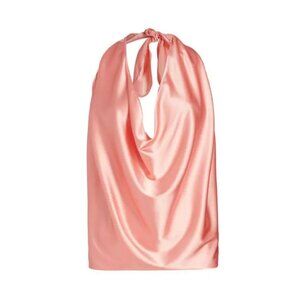 NEW Ramy Brook, M, 6 Way Convertible Silk Harriet Halter Tank Top, Pink Thistle